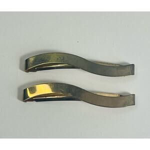 Vintage Gold Pair Stay Tight Barrette 2..25 ” Curved Metal Hair Clip